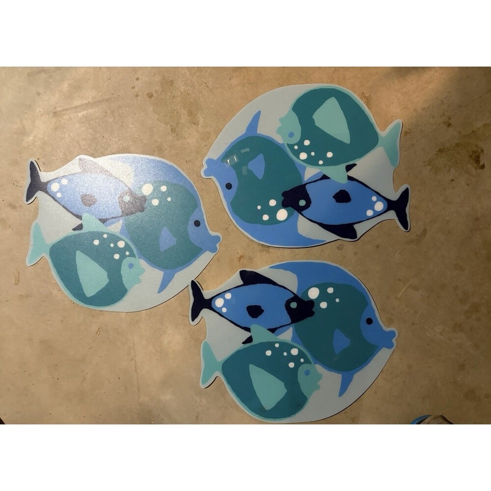 Fish Shaped Vinyl Placemats Set Of 3